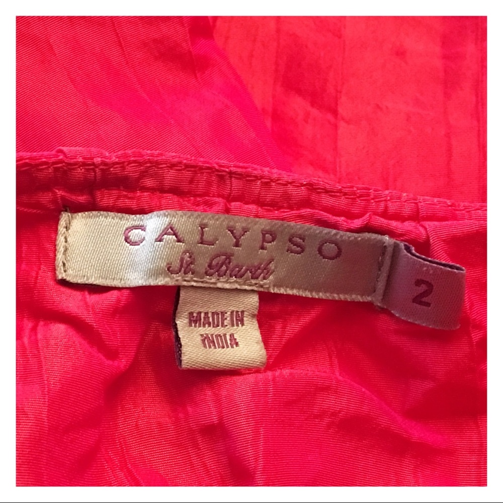 Calypso St. Barth Pink Silk Mini Dress Magenta - Picture 4 of 4
